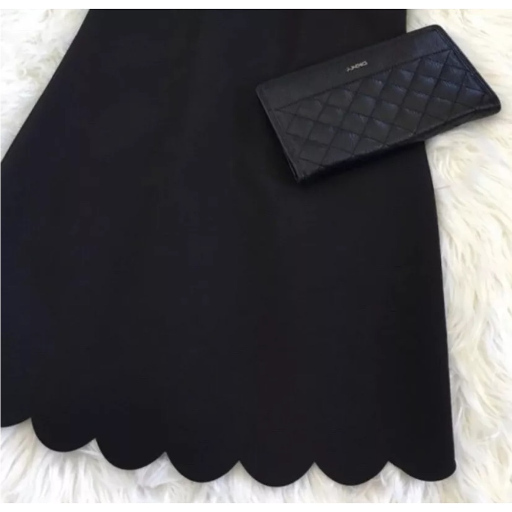 Jcrew Whimsical Black And White Scallop Sleeveless Shift Dress NWT Sz 10 - Picture 6 of 9